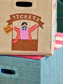 Groß Raffia Aufbewahrungskorb - Natürlich - Circus Theme - Faltbar