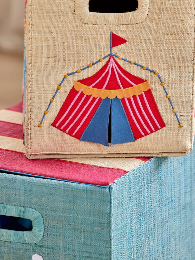 Groß Raffia Aufbewahrungskorb - Natürlich - Circus Theme - Faltbar