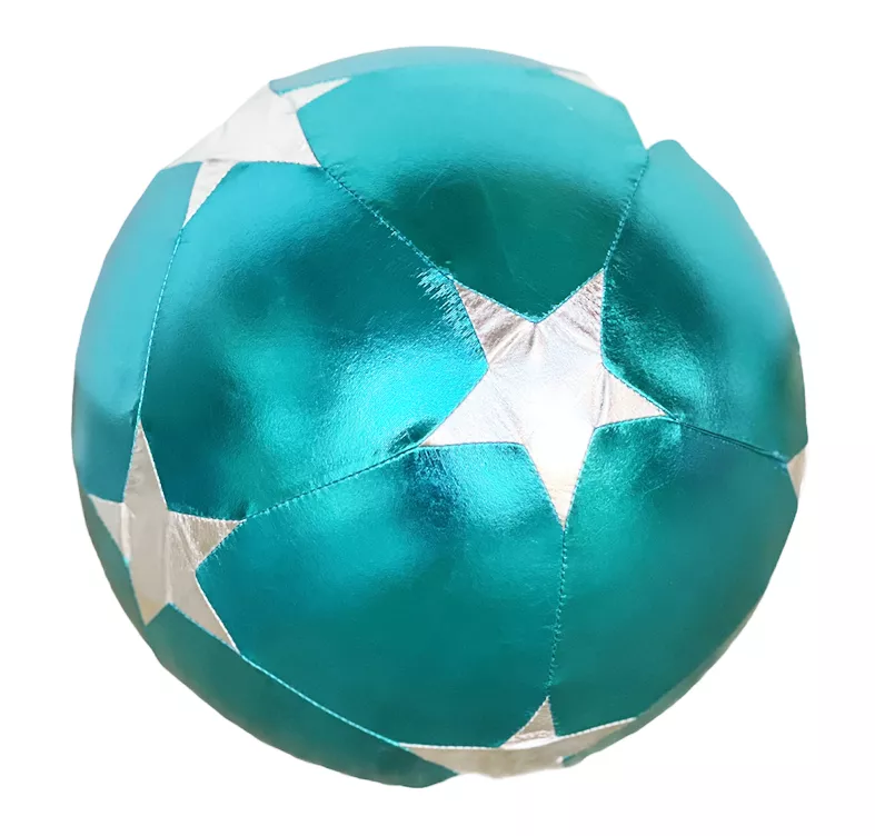 Stoffball Sterne Türkis/Silber