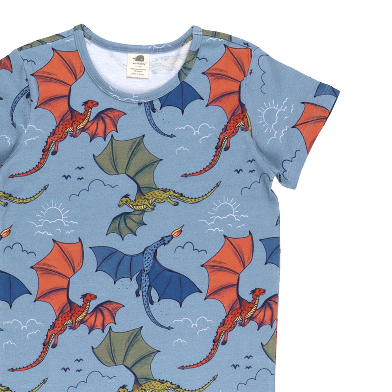 Walikddy T-Shirt Colourful Dragons
