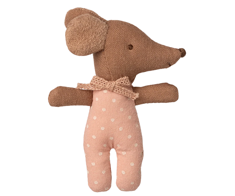 Schläfrige Babymaus in Matchbox - Rose