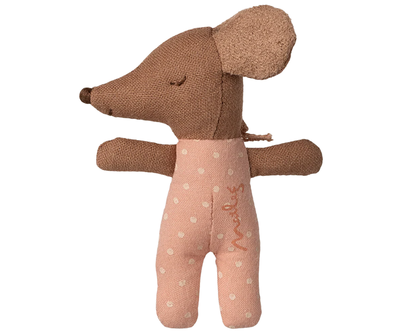 Schläfrige Babymaus in Matchbox - Rose