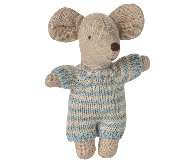 Babymaus in Tragetasche - Blau