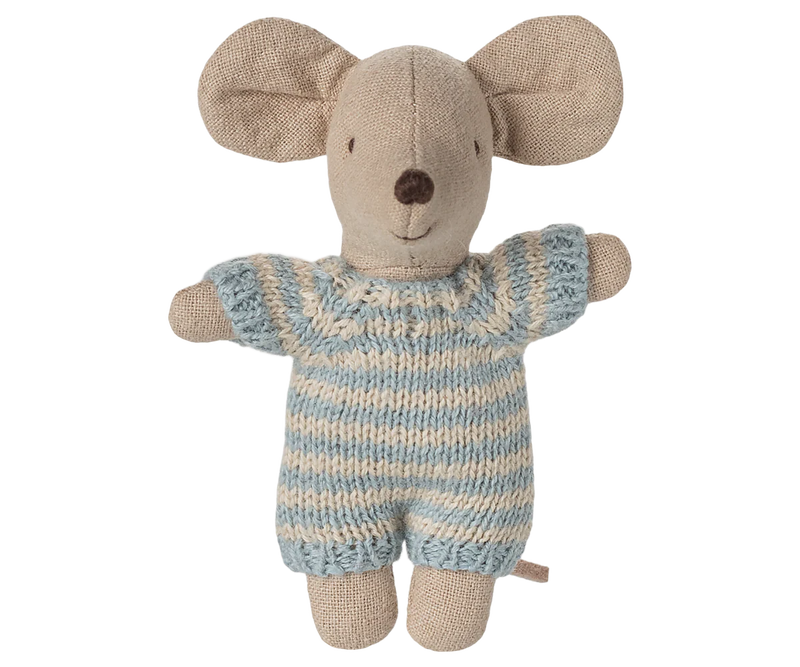 Babymaus in Tragetasche - Blau