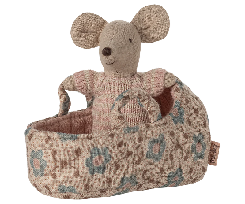 Babymaus in Tragetasche - Rose