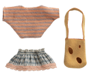 Kleidung und Tasche, Kleine Schwester Maus Mäusewelt Maileg