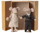 Hochzeitsmäuse Paar in Box, Mama und Papa Mäusewelt Maileg