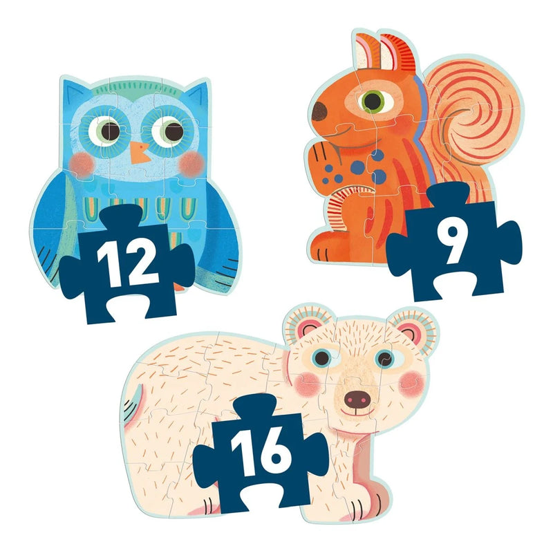 Puzzle: Im Wald - 9, 12, 16 Teile