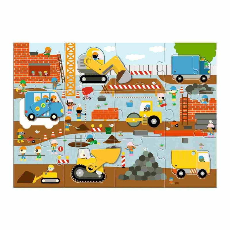 Bodenpuzzle: Baustelle - 12 + 5 Teile