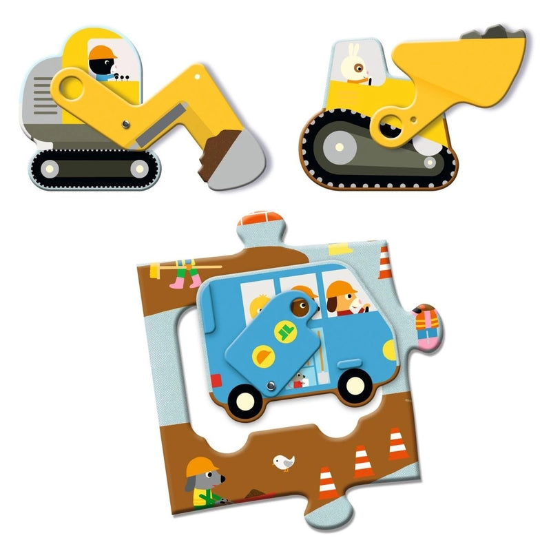 Bodenpuzzle: Baustelle - 12 + 5 Teile