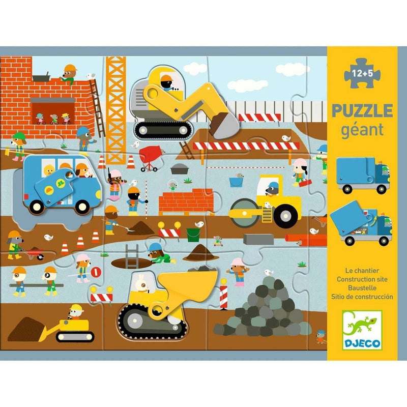 Bodenpuzzle: Baustelle - 12 + 5 Teile