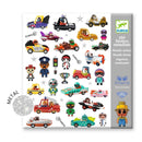 160 Glitzer-Sticker: lustige Autos Sticker Djeco