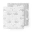 Einschlag- und Mulltücher 120x120 cm Walfisch Grey