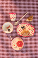 Kleiner Rechteckiger Beilagenteller - Rot - Favorite Hearts Print Teller Rice