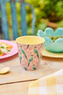 Mittelgroße Becher - Hellrosa - Exotic Bird Print Becher Rice