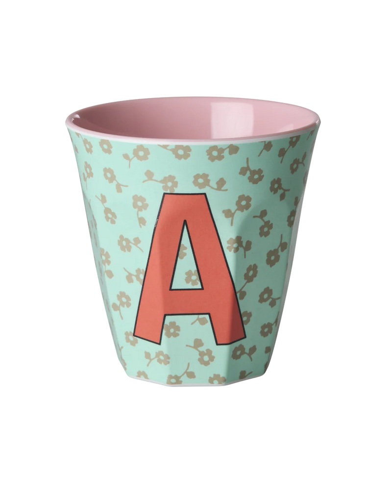 Großer Becher - Buchstabe A Mint Flowers