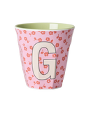 Großer Becher - Buchstabe G - Pink Flowers