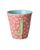 Großer Becher - Buchstabe J - Koralle Flowers