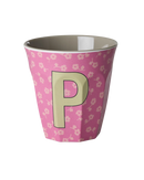 Großer Becher - Buchstabe P - Pink Flowers