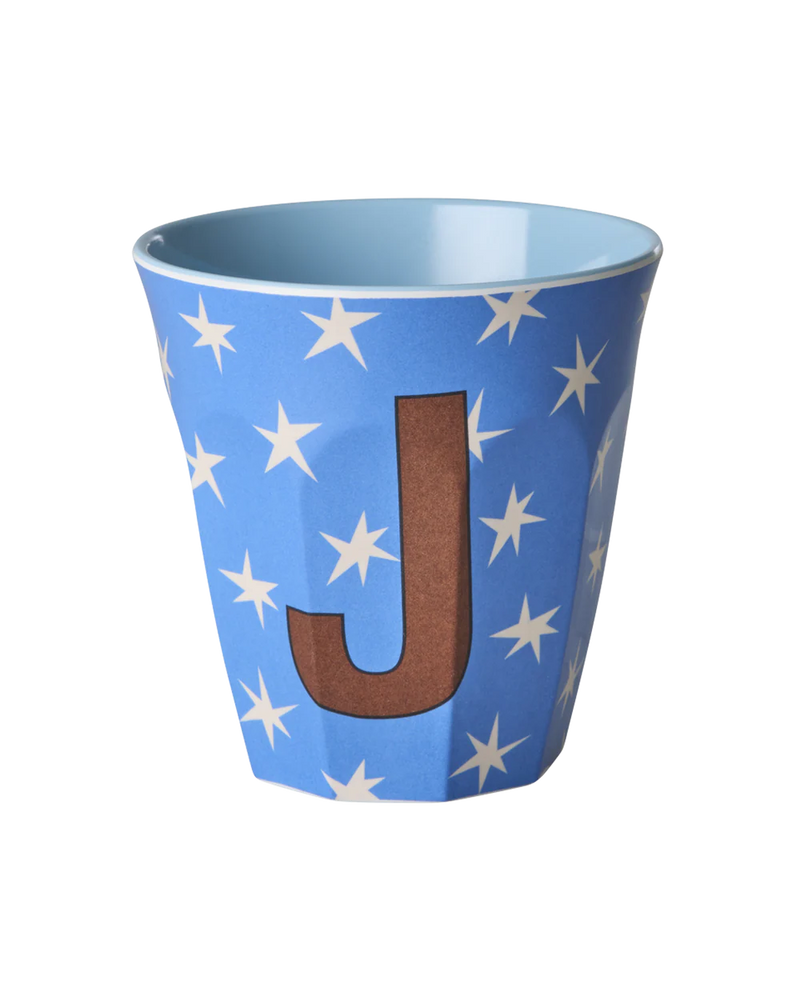 Großer Becher - Buchstabe J Blau Stars