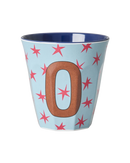 Großer Becher - Buchstabe O -Graublau Stars