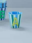 Großer Becher - Buchstabe A Blue Stripes