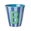 Großer Becher - Buchstabe B Stripes