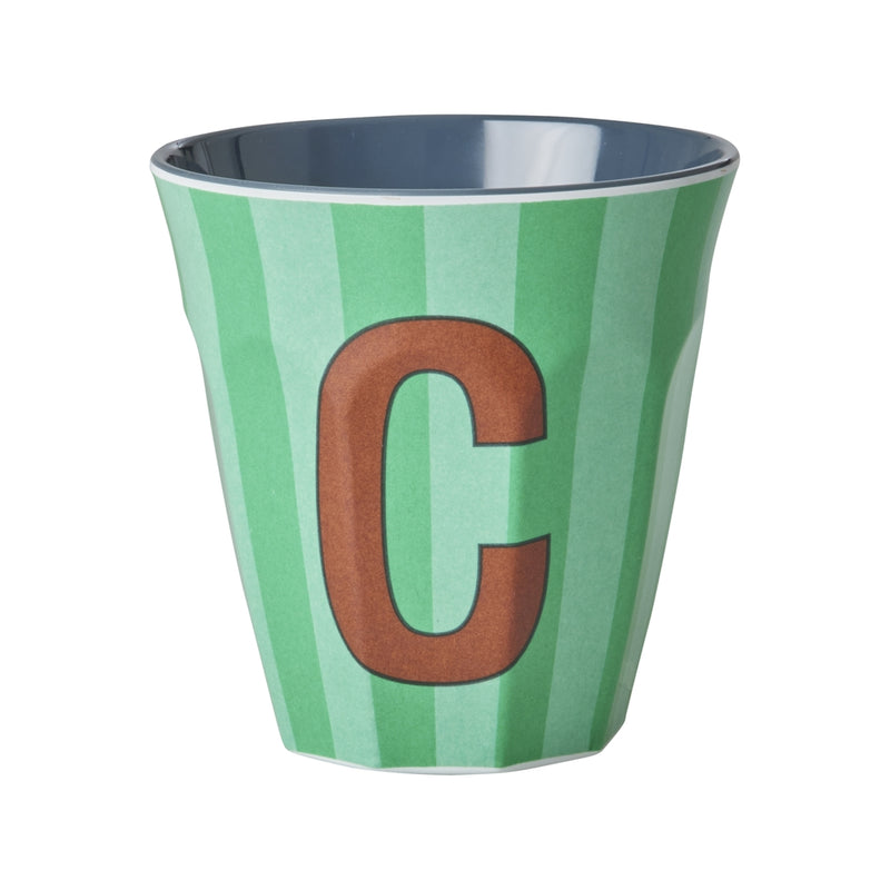 Großer Becher - Buchstabe C Stripes