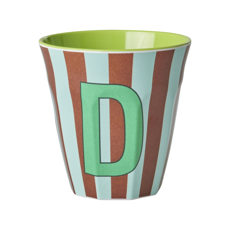Großer Becher - Buchstabe D Stripes