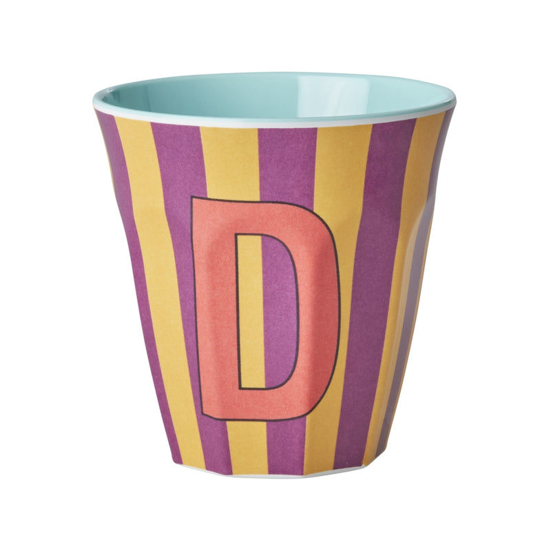 Großer Becher - Buchstabe D Stripes