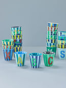 Großer Becher - Buchstabe K Blue Stripes