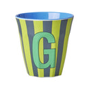 Großer Becher - Buchstabe G Stripes