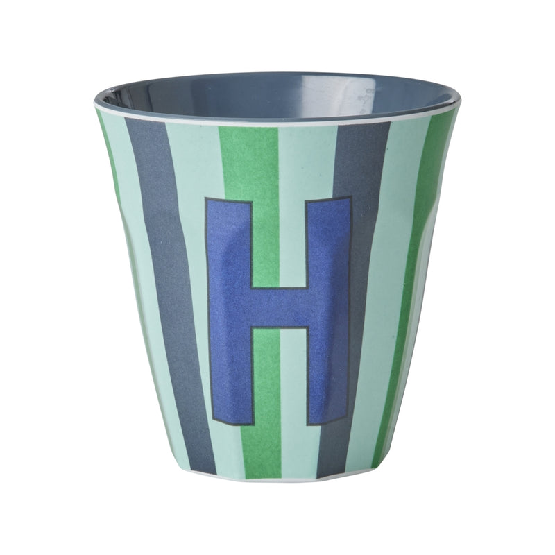 Großer Becher - Buchstabe H Stripes