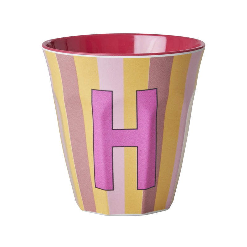 Großer Becher - Buchstabe H Stripes