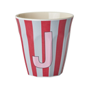 Großer Becher - Buchstabe N - Rot Stripes