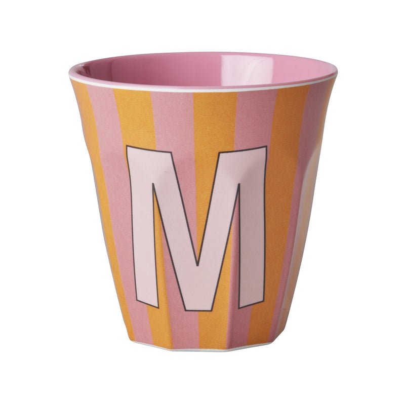 Großer Becher - Buchstabe M Stripes