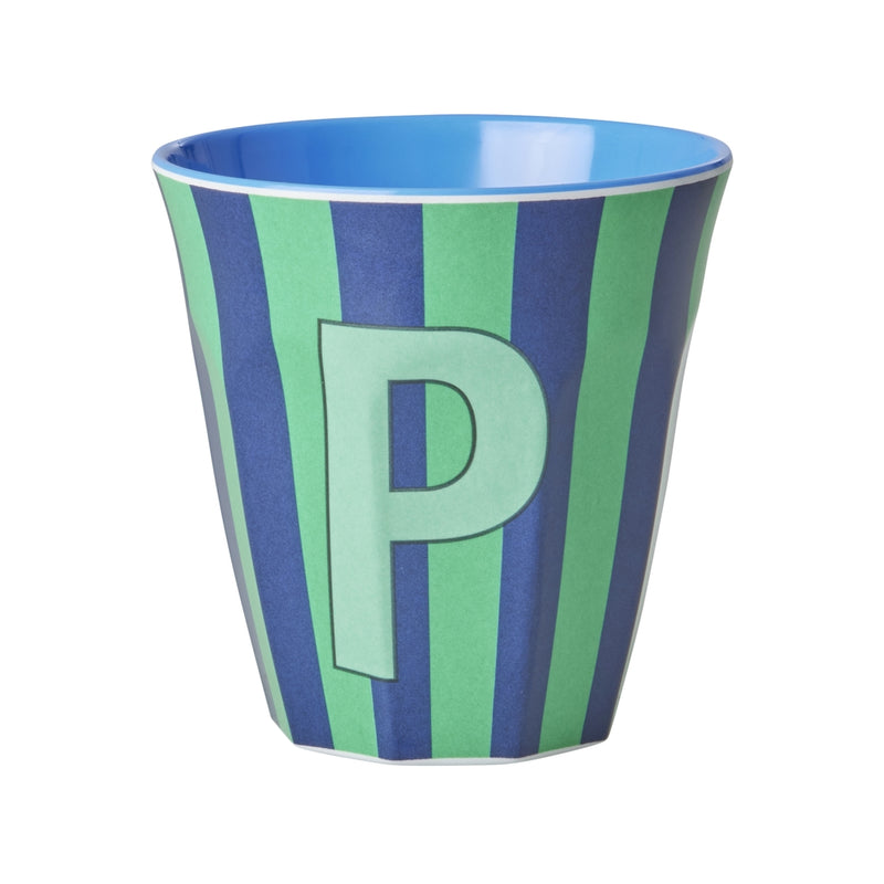 Großer Becher - Buchstabe P Stripes