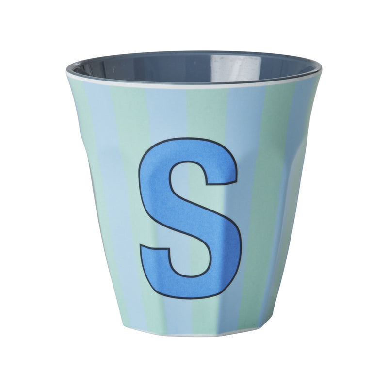 Großer Becher - Buchstabe S Stripes