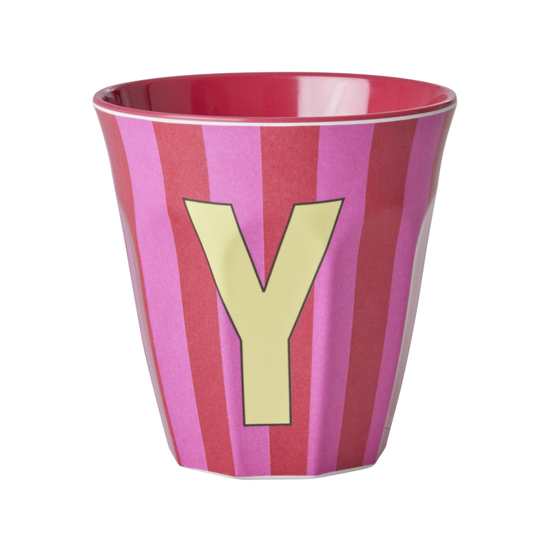 Großer Becher - Buchstabe Y Stripes
