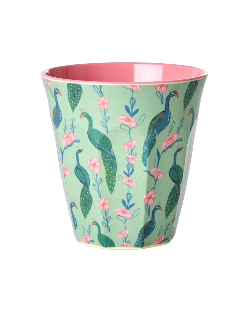 Großer Becher mit Motiv - Pfau