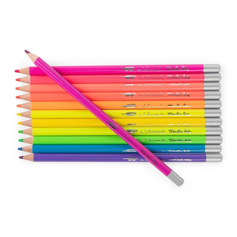 Schmouks 12 neonfarbene Buntstifte