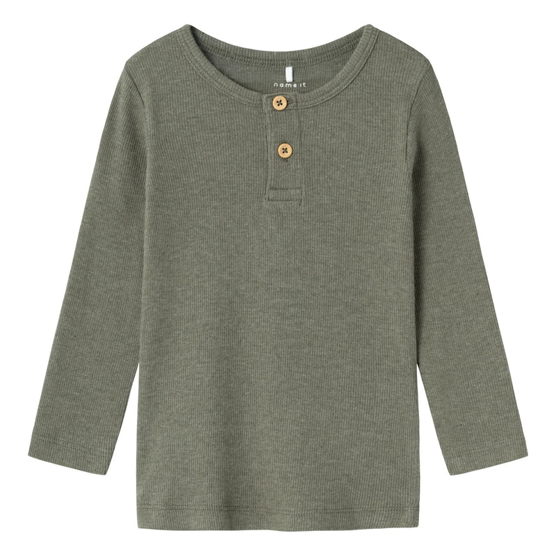 Name it Langarmshirt Kab Dusty Olive