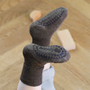 Stoppersocken Wolle Brown Melange