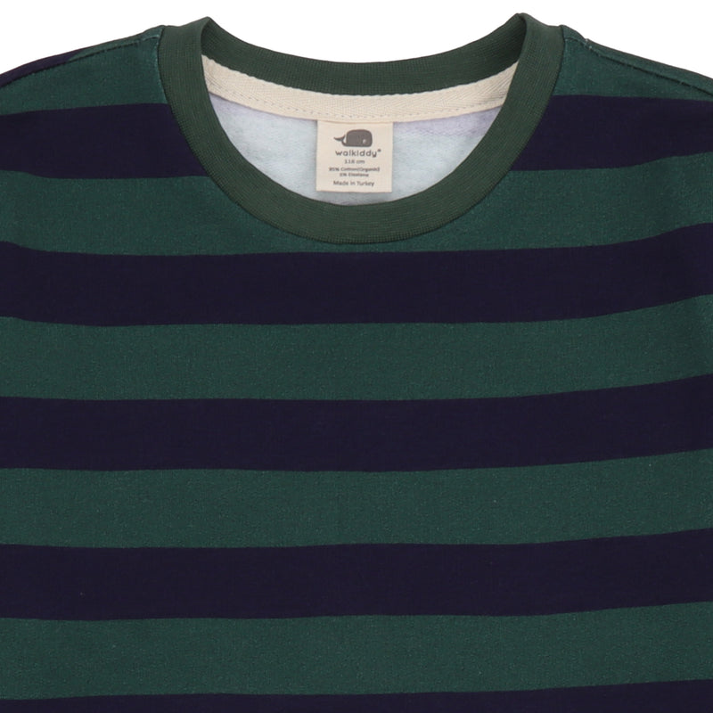 Walkiddy Sweatshirt Green Lines