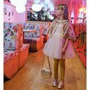 Glitzer Umhängetasche Herz Gold