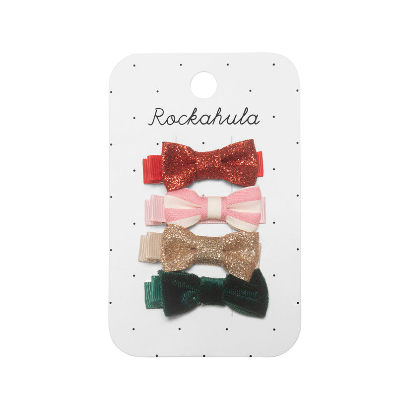 Jolly Christmas Mini Bow Clip Set