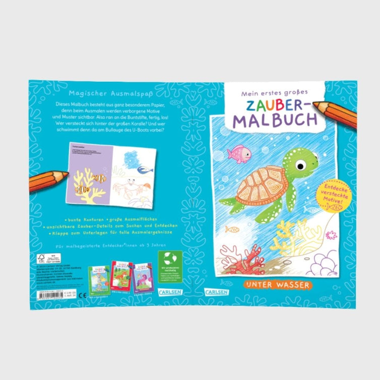 Ausmalbilder für Kita-Kinder: Mein erstes großes Zauber-Malbuch: Unter Wasser