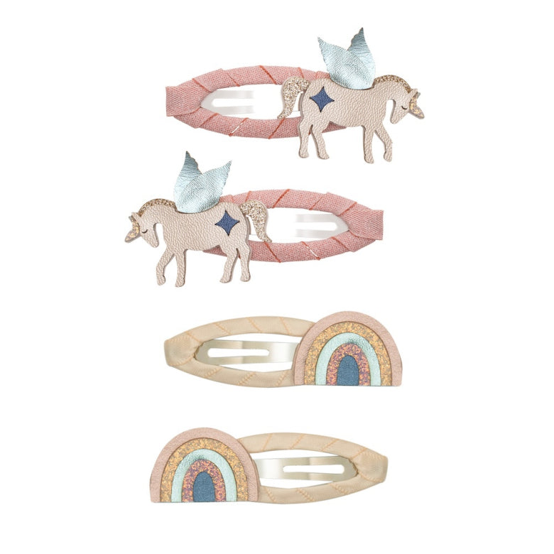Haarspangen Winged Unicorn & Rainbow