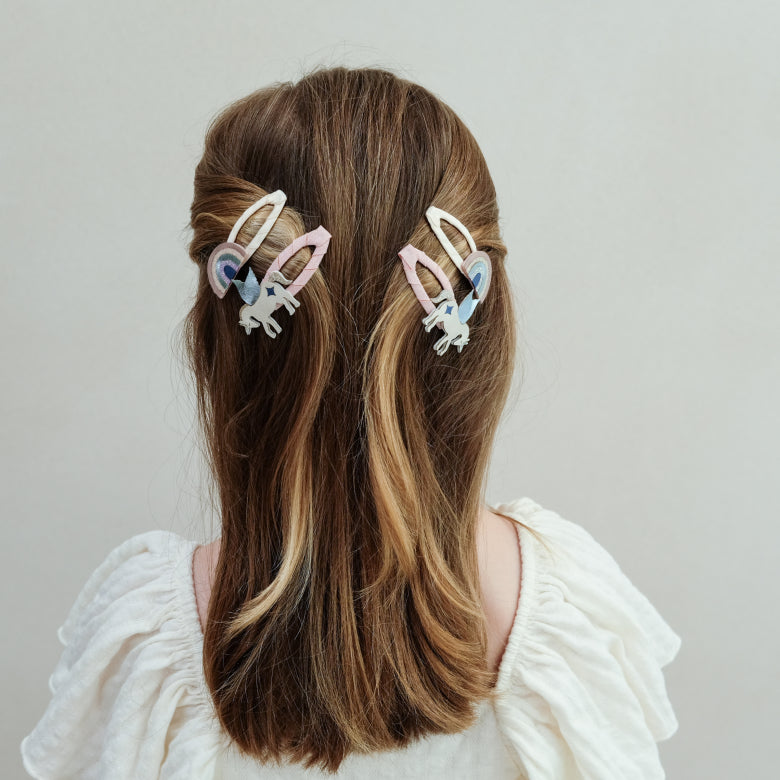 Haarspangen Winged Unicorn & Rainbow