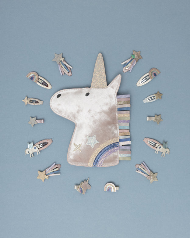 Haarspangen Winged Unicorn & Rainbow